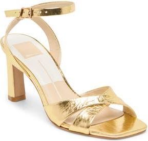 Dolce Vita Gwin Ankle Strap Sandal in Gold Distressed Leather at Nordstrom Rack, Size 6.5