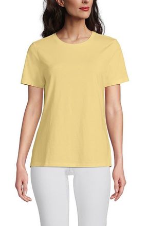 Lands End Supima Cotton Crewneck T-Shirt in Pale Sunbeam Yellow at Nordstrom, Size X-Small P