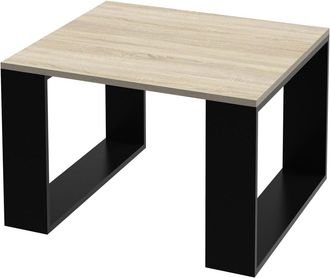 ML Design Mesa de centro dise&ntilde;o moderno negro 65x65x40 cm, Aglomerado