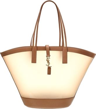 Saint Laurent Cassandre Panier Medium Vinyl & Leather Tote