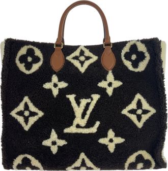 Louis Vuitton Black White Fur Shoulder Bag Tote Bag (Pre-Owned)