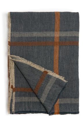 Pom Pom at Home Bryant Oversize Linen Throw Blanket in Dark Teal at Nordstrom