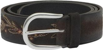 Orciani Lasergesneden Leren Riem - Heren - Riemen - Bruin - 90 CM - Leer - Accessoires