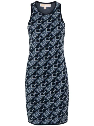 Michael Michael Kors Abito smanicato con monogramma - Blu