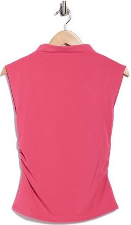 Nordstrom Rack Sleeveless Ruched Mock Neck Top in Pink Carmine at Nordstrom Rack, Size X-Small