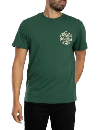 Deus Ex Machina Mens Back Graphic Scrambler T-Shirt, Hunter Green, M