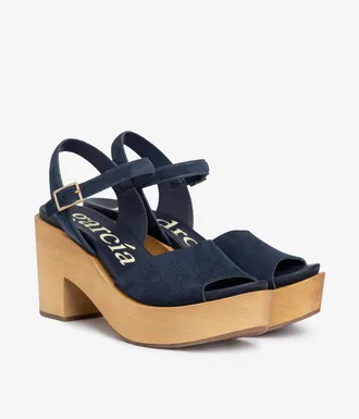 Pedro Garcia Blue suede wedge| Danila | Fall winter 25 | PEDRO GARCIA
