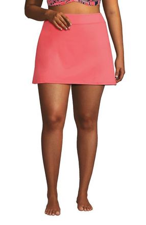 Lands End Tummy Control Skirt Swim Bottoms in Wood Lily at Nordstrom, Size 18W