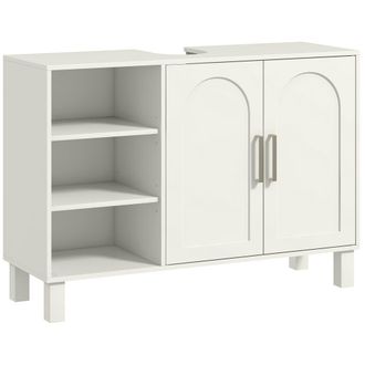 HOMCOM Mueble bajo lavabo 90x30x63 cm crema
