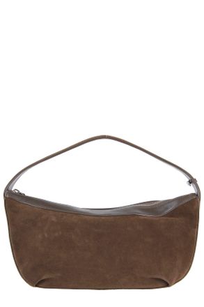 Staud Truffle Demy Suede Top-Handle Zip Shoulder Bag