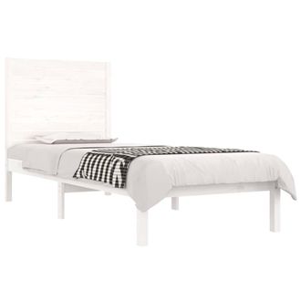Berkfield Home Beautiful Bed Frame White Solid Wood 90x190 cm Single