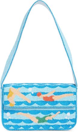 Collection XIIX Beaded Retro Swimmer Baguette Shoulder Bag in Blue Multi at Nordstrom Rack