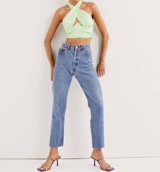 For Love & Lemons Rana Crop Top In Green