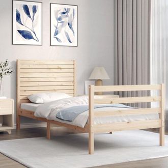 vidaXL Estructura De Cama Con Cabecero Madera Maciza 90x200 Cm Vidaxl