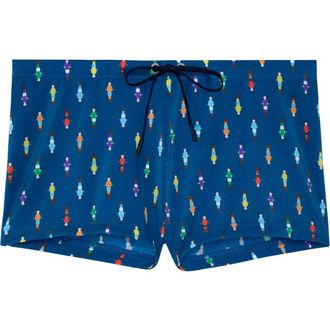 HOM Calcio Swim Shorts in Navy Print at Nordstrom, Size Xx-Large