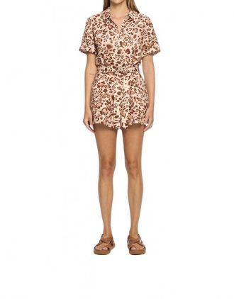 Kivari Paris Short Sleeve Playsuit In Brown