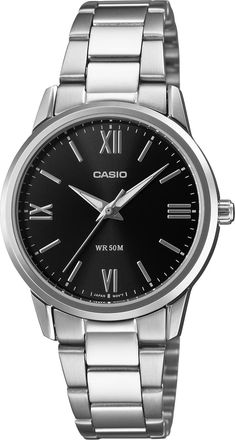 Casio Womens Black Dial Roman Numeral Stainless Steel Watch - LTP-1303DD-1AVDF