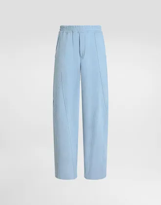 Dolce & Gabbana Treated Jersey Trousers - Man Pants And Shorts Light Blue 44