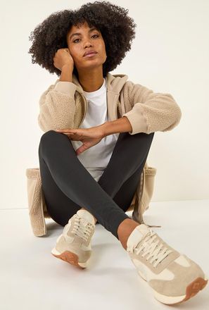 Roman Stretch Plain Elastic Waist Leggings