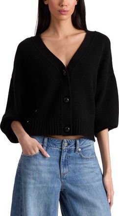 Alice & Olivia Alice + Olivia Atticus Cropped Boxy Cashmere Cardigan