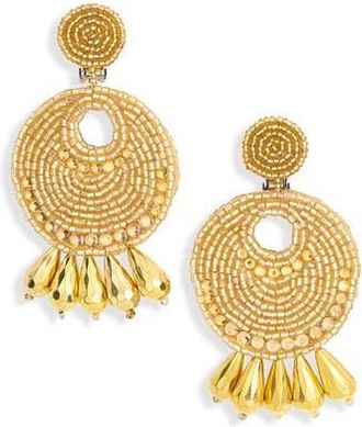 Kenneth Jay Lane Beaded Disc Drop Earrings in Gold at Nordstrom Rack