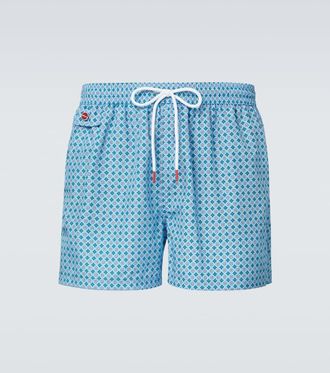 Kiton Logo printed swim trunks