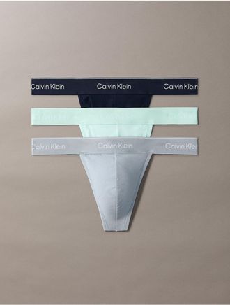 Calvin Klein Mens Icon Cotton Stretch 3-Pack Thong - Multi - XL