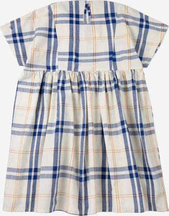 Bobo Choses Girls Cotton Dress With Checked Pattern Multicolour Organic