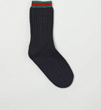 Gucci Calze Web in cotone stretch a coste