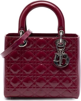 Dior Pre-owned Dior Medium Patent Cannage Lady Dior Ladies V7KVZJ11OE239DIF