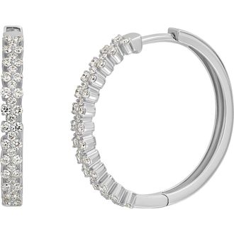 Bony Levy Rita Diamond Hoop Earrings in 18K White Gold at Nordstrom