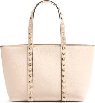 Valentino Garavani ROCKSTUD MINI TOTE IN HAMMERED LEATHER - Valentino Garavani - Woman