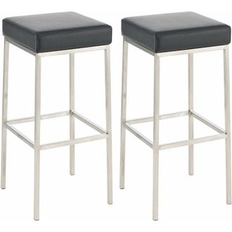 Clp Set De 2 Taburetes Montreal Altura 80 cm Acero inoxidable Negro