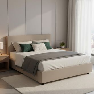 Talamo Italia Talamo Italia - Cama Matrimonial Aurea, Cama Contenedor Con Tapizado En Ecopiel, 100% Made In Italy, Apertura Frontal, Adecuado Para Colch&oacute;n Cm 140x19
