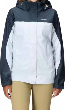 Marmot Womens Precip Eco Rain Jacket In Thunderhead/vapor