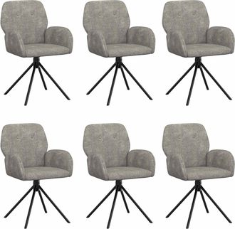 vidaXL Sillas De Comedor Giratorias 6 Uds. Cuero De Suede Sint&eacute;tico Vidaxl