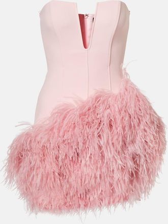 DAVID KOMA Feather-trimmed minidress