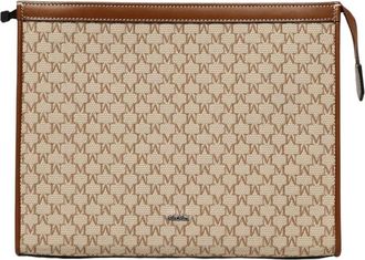 Max Mara Monogram Clutch Tas - Dames - Clutches - Beige - ONE Size - Tassen