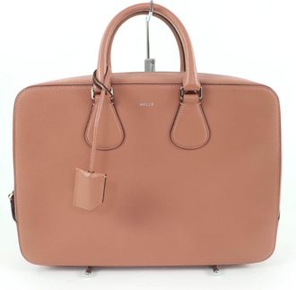 Bally Leather Briefcase Handbag Shoulder Bag (Pre-Owned)