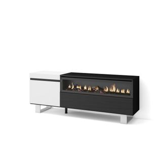 Skraut Home Skraut Home - Mueble Tv, Televisi&oacute;n, Muebles De Sal&oacute;n, Almacenaje, 150x57x35cm, Para Tv Hasta 65, Chimenea El&eacute;ctrica, Dise&ntilde;o Industrial, Estilo Modern