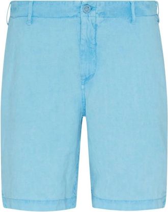 Vilebrequin Mineral Dye Linen Bermuda Shorts - Heren - Korte Broeken - Blauw - XL - Linnen - Korte Broeken