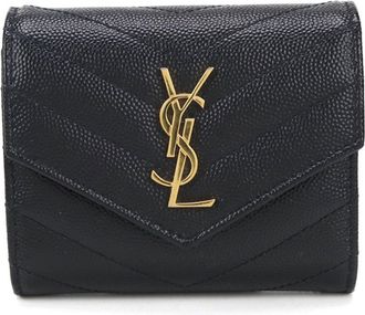 Saint Laurent Black Leather Wallet (Tri-Fold) (Pre-Owned)