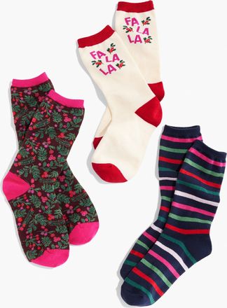 Talbots Berries & Boughs Socks 3-Pack Gift Set - Very Berry - 001 Talbots