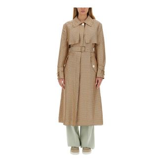 Lanvin Trench Coats, female, Multicolor, Size: S Belted Trench Coat