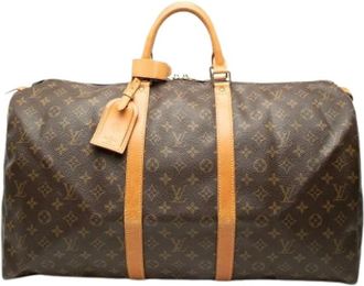 Louis Vuitton Pre-owned Keepall 55 - Dames - Pre-owned - Bruin - Maat: ONE Size Leer