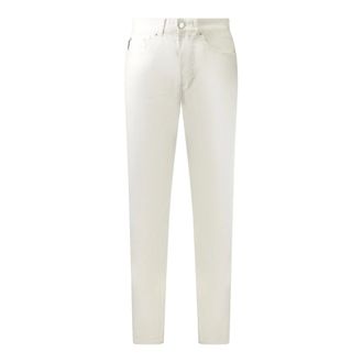 North Sails Straight Jeans, male, White, Size: W34 Stretch Dobby 5-Pocket Trousers