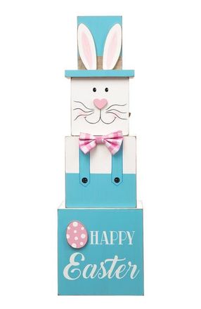 Glitzhome Double Sided Easter and July 4th Wooden Porch Decor in Blue at Nordstrom, Size Medium