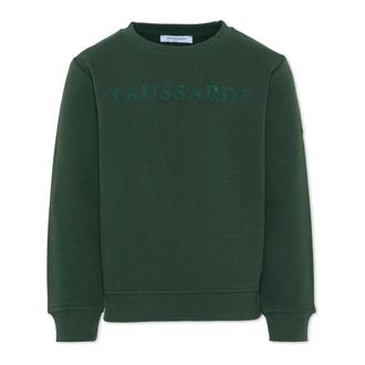 Trussardi Kids Sweatshirts, male, Green, 12 Y, Pineneedle Round Neck Sweatshirt