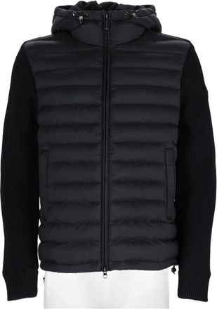 Colmar Black Quilted Ribbed-Sleeve Down Jacket