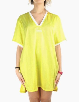 Ellesse Womens ELLESSE ALICIA SGB068 Womens Long T-Shirt Deep V Neck Sports Tops Summer Dress - Yellow - Size: UK14/US10/EU42